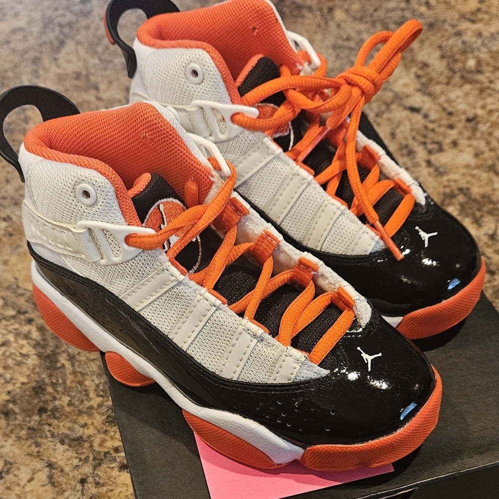 Air jordan 6 rings white team orange black sail new